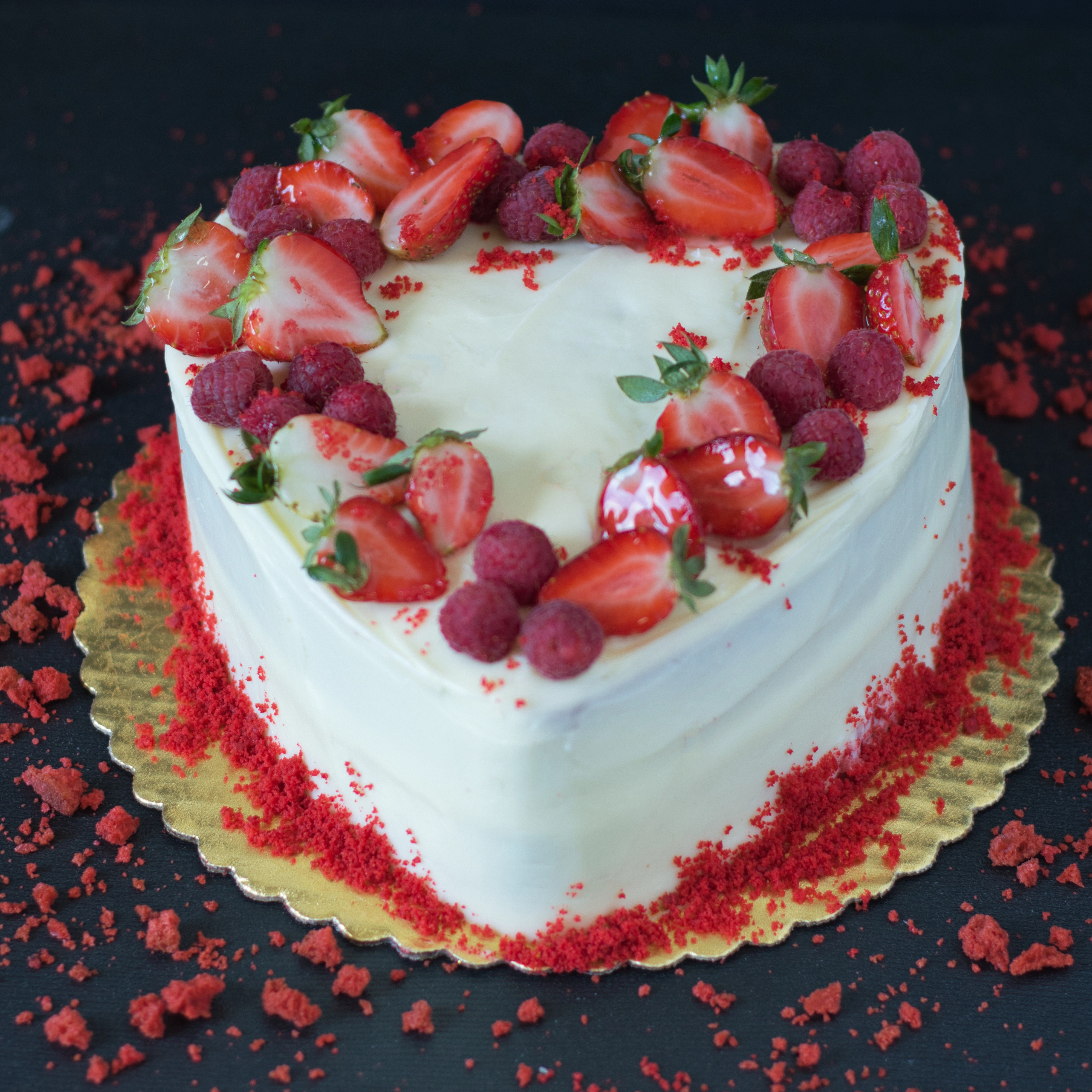 Coeur redvelvet plus fleur